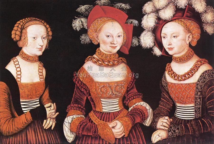 Saxon Princesses Sibylla, Emilia and Sidonia - 卢卡斯·伊尔·韦基奥·克拉纳赫
